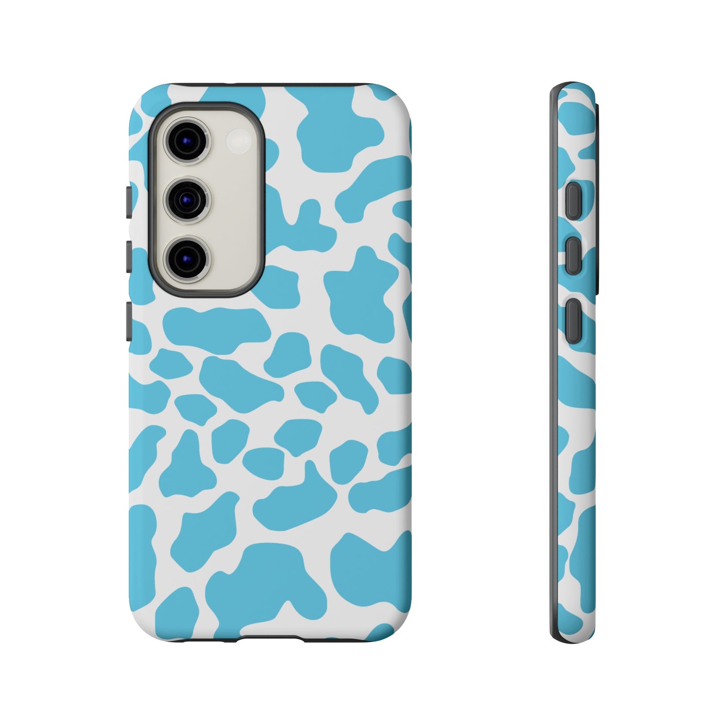 Blue Cow print phone case iPhone Samsung Google, Phone Case, JSCHAFFA.com