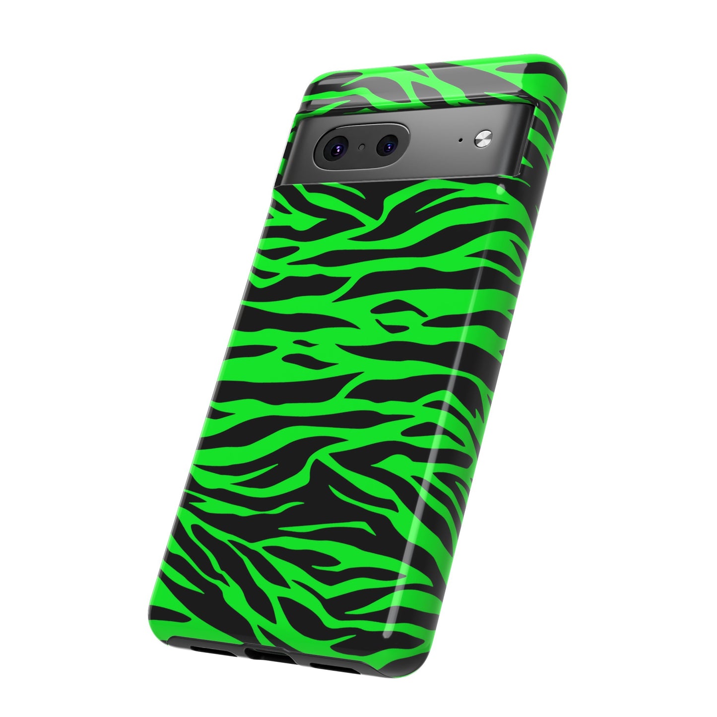 Green Cute Wild Tiger Print Pattern Tough Phone Case, Phone Case, JSCHAFFA.com