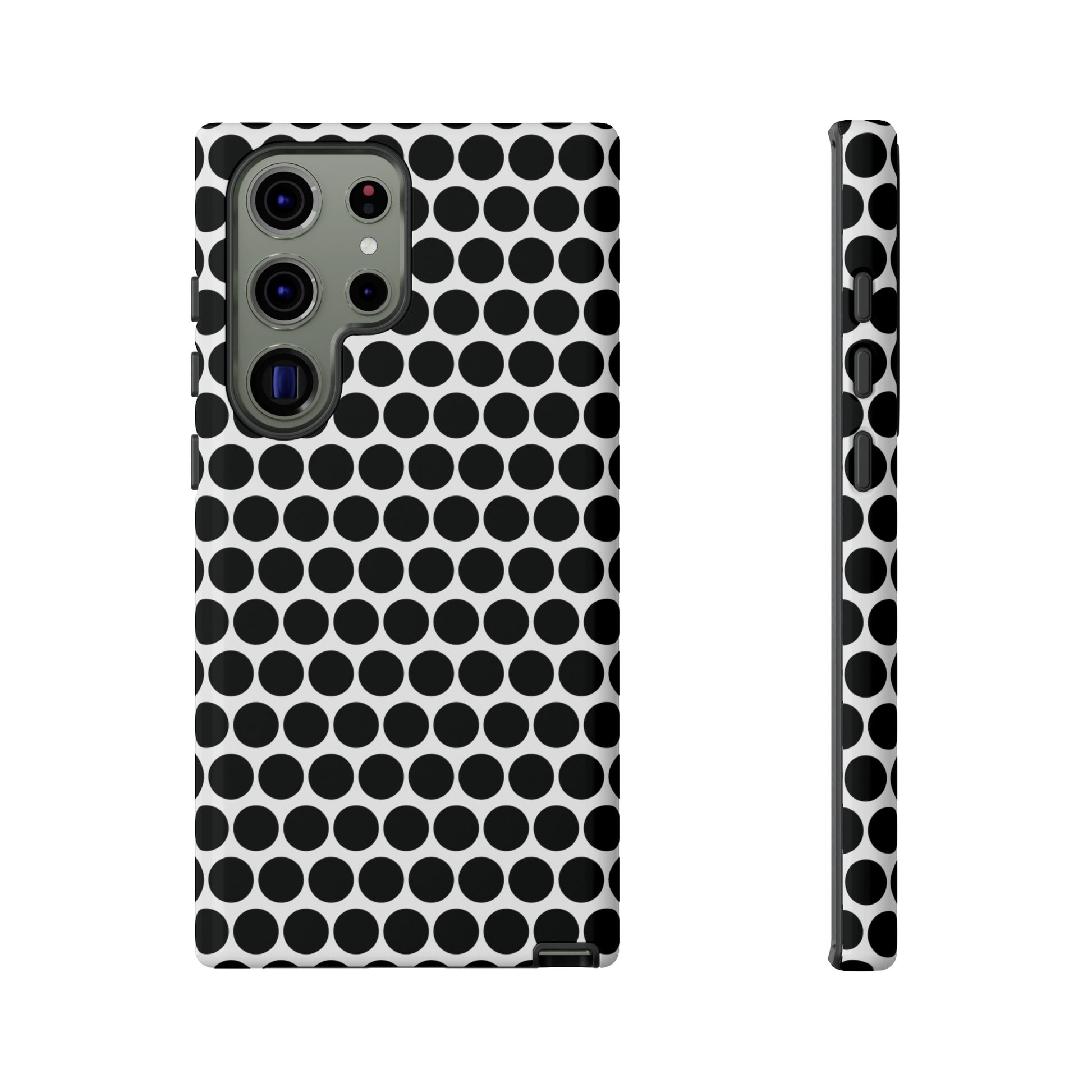 Cute Black White Polkadot Tough Case for iPhone, Samsung, Google, Phone Case, JSCHAFFA.com