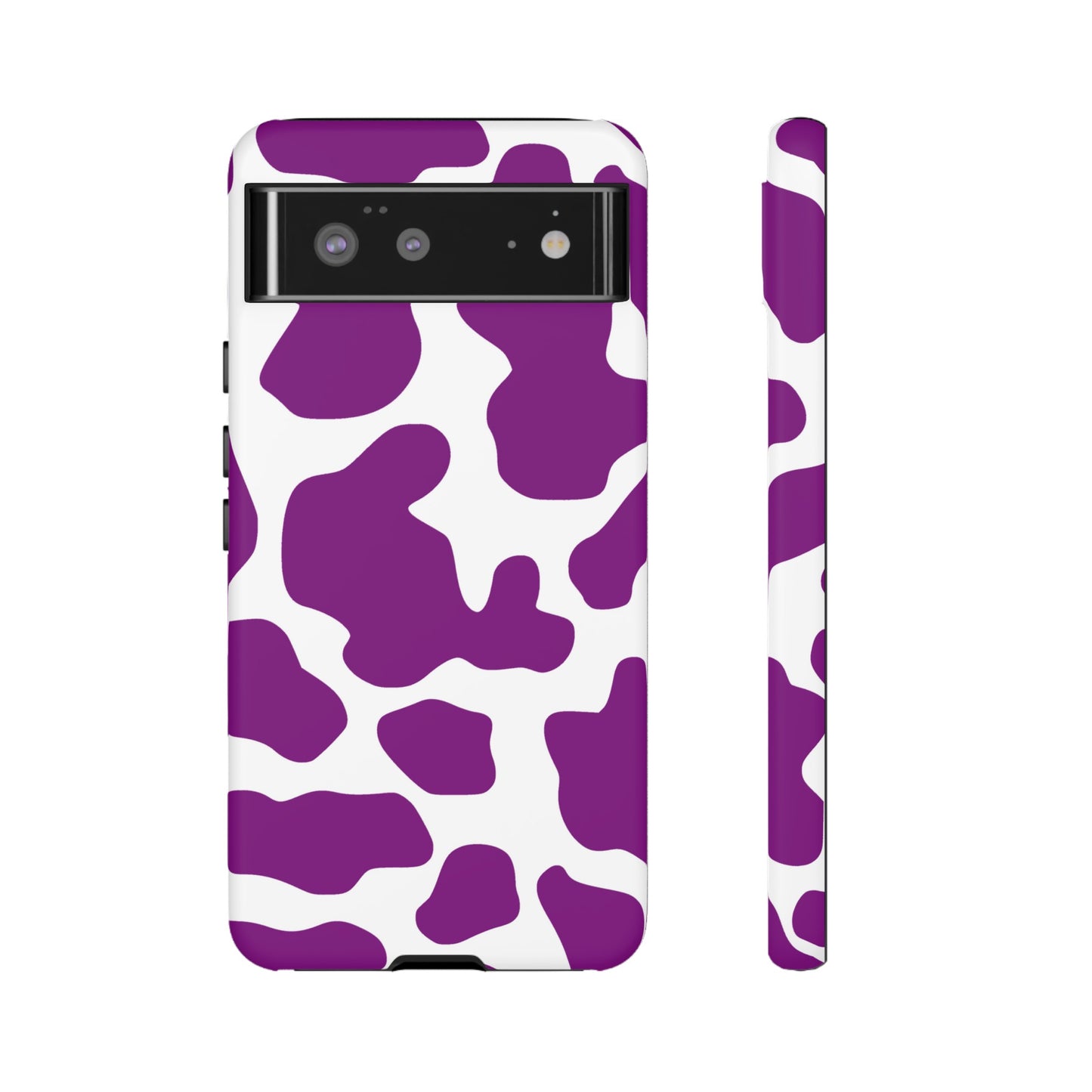 Purple Cow print phone Case iPhone Samsung Google, Phone Case, JSCHAFFA.com