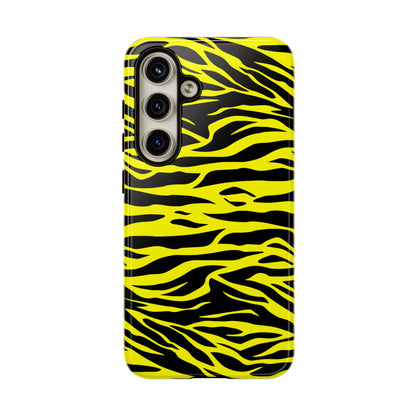 Yellow Cute Wild Tiger Print Pattern Tough Phone Case