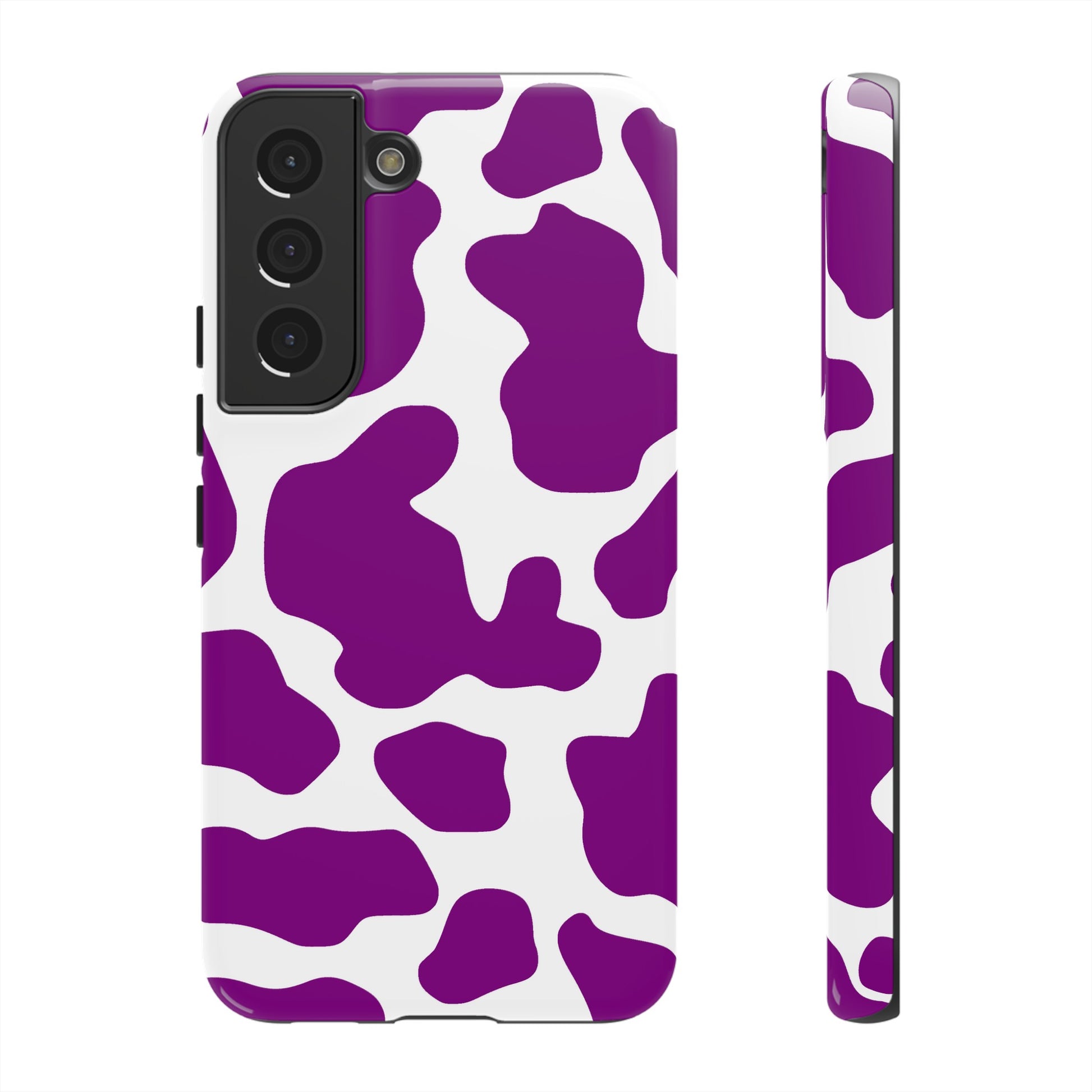 Purple Cow print phone Case iPhone Samsung Google, Phone Case, JSCHAFFA.com