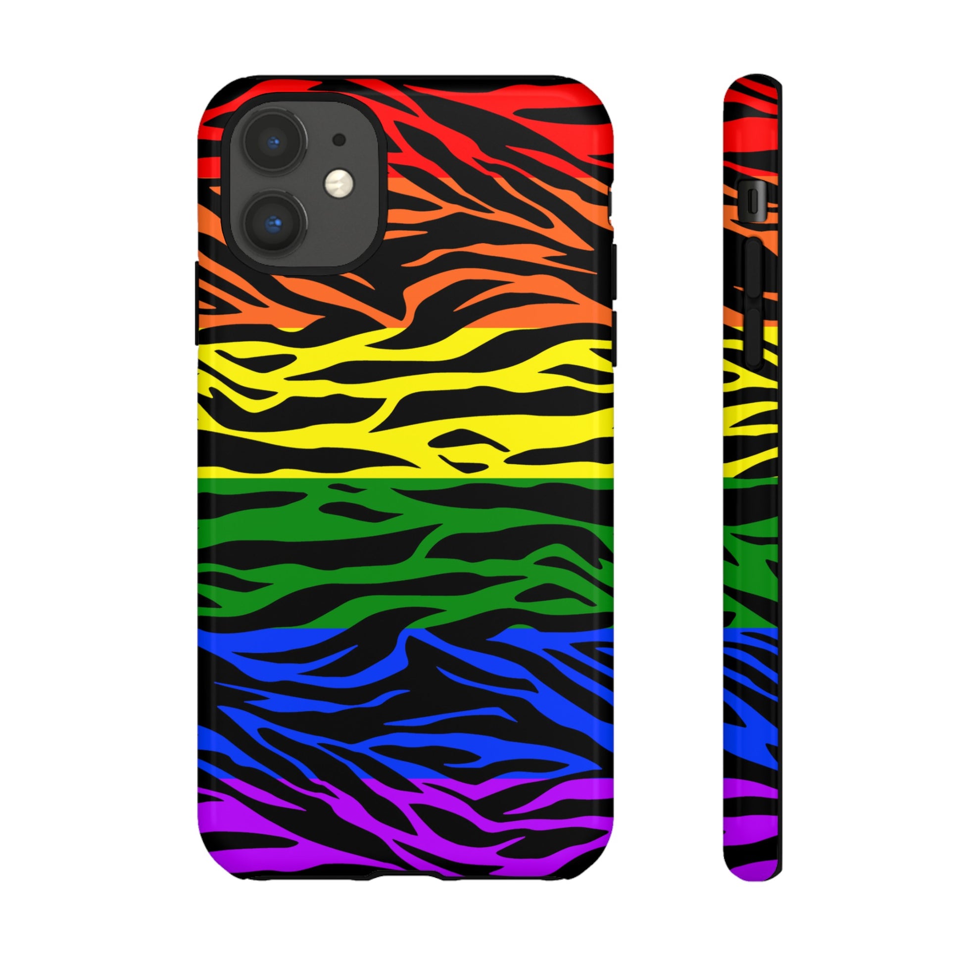 Pride LGBT Rainbow Discrete Tough Phone Case Tiger Print, Phone Case, JSCHAFFA.com