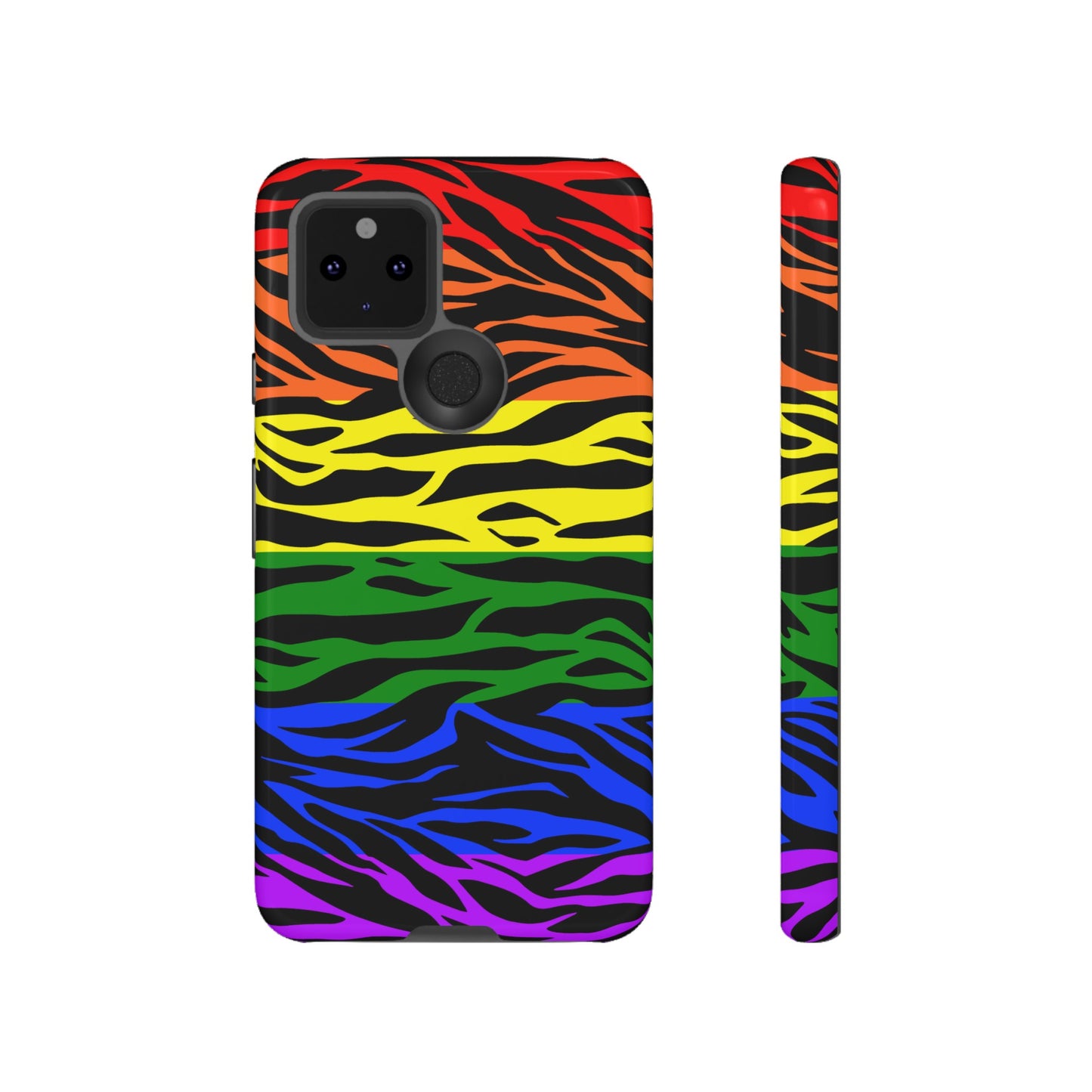 Pride LGBT Rainbow Discrete Tough Phone Case Tiger Print, Phone Case, JSCHAFFA.com