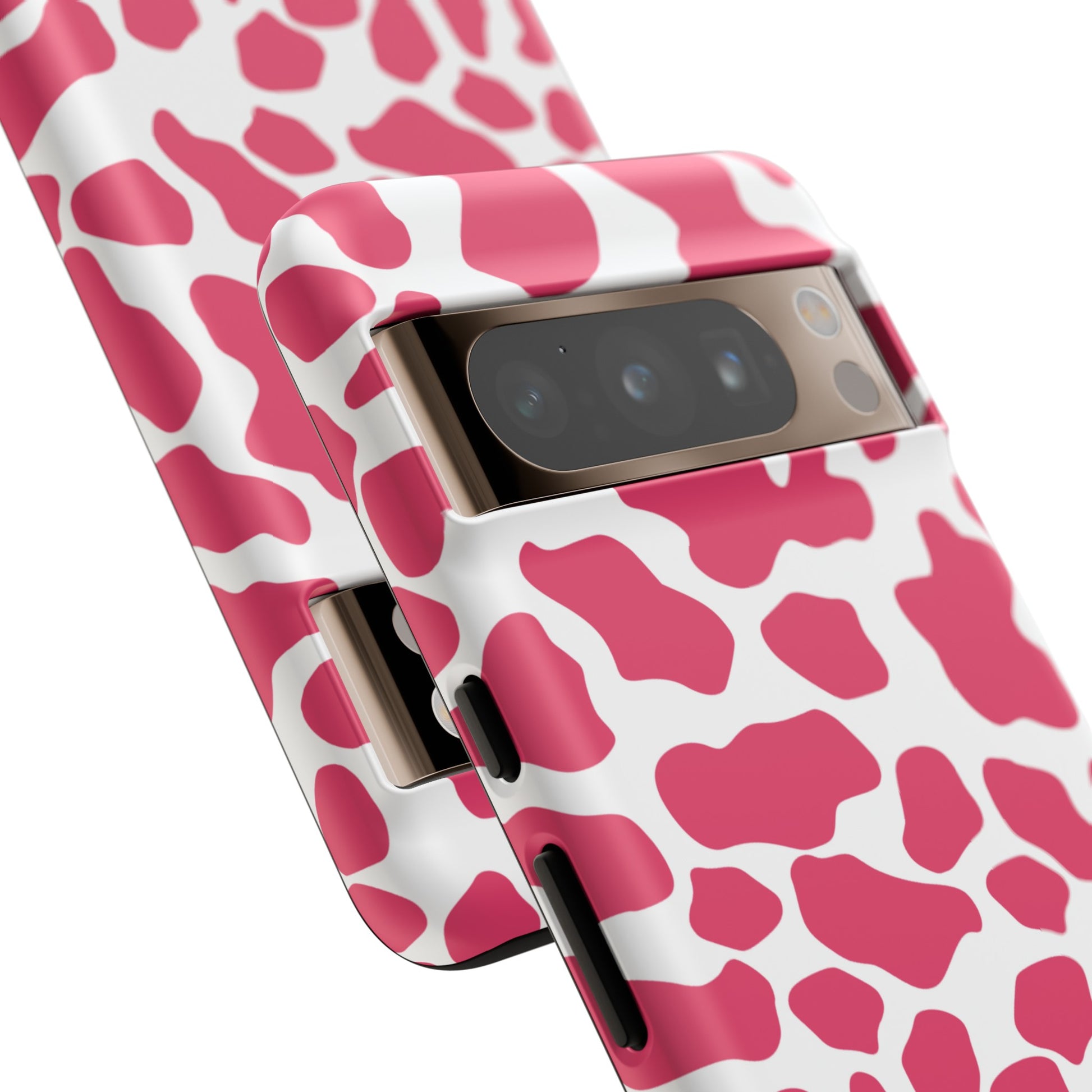 Pink Cow Print Cellphone Case iPhone Samsung Google, Phone Case, JSCHAFFA.com