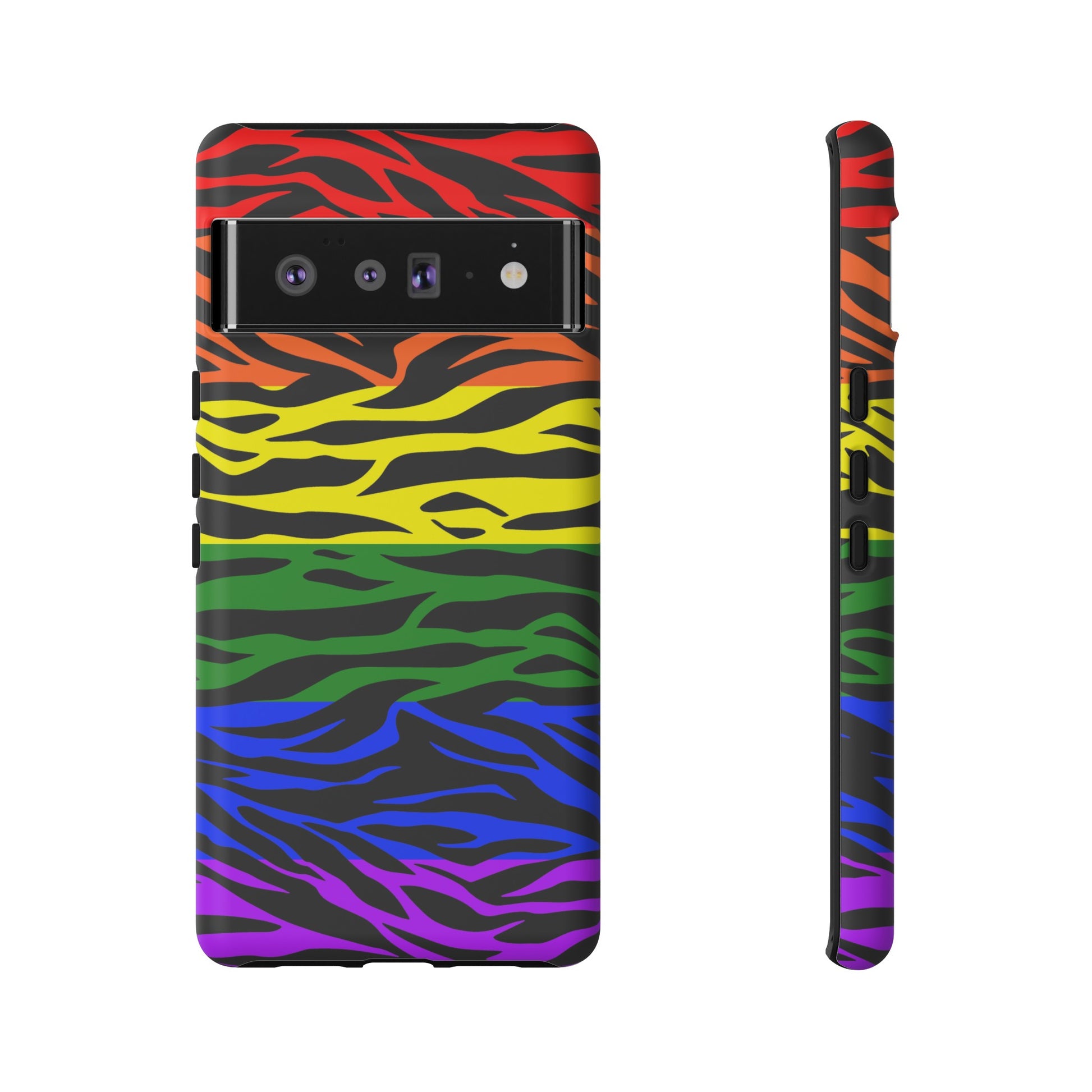 Pride LGBT Rainbow Discrete Tough Phone Case Tiger Print, Phone Case, JSCHAFFA.com