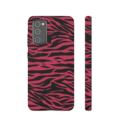 Viva Magenta Cute Wild Tiger Print Pattern Tough Phone Case, Phone Case, JSCHAFFA.com