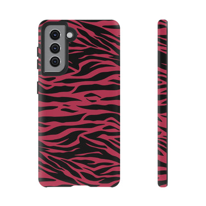 Viva Magenta Cute Wild Tiger Print Pattern Tough Phone Case, Phone Case, JSCHAFFA.com