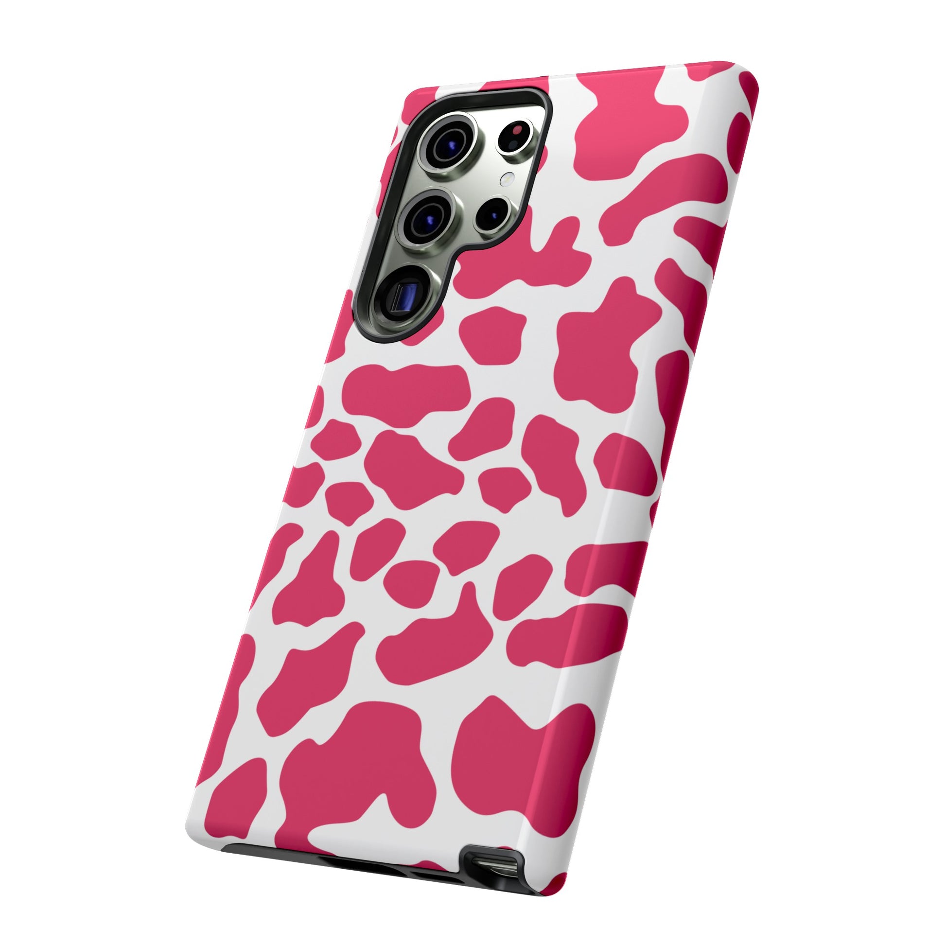 Pink Cow Print Cellphone Case iPhone Samsung Google, Phone Case, JSCHAFFA.com