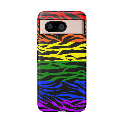 Pride LGBT Rainbow Discrete Tough Phone Case Tiger Print, Phone Case, JSCHAFFA.com