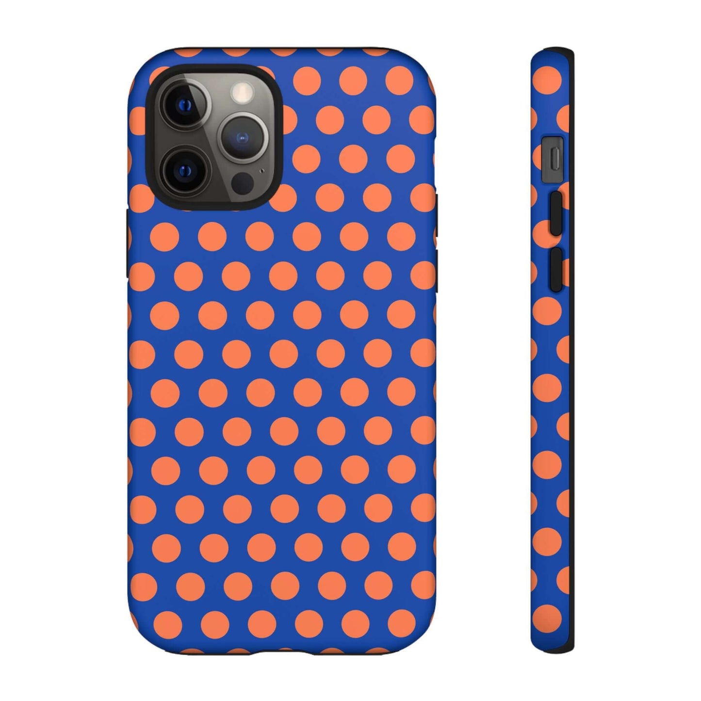 Cobalt Blue & Coral Polka dot Tough Case for iPhone, Samsung, Google