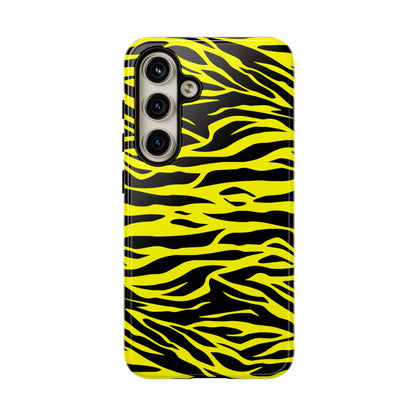 Yellow Cute Wild Tiger Print Pattern Tough Phone Case, Phone Case, JSCHAFFA.com