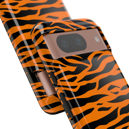 Orange Cute Wild Tiger Print Pattern Tough Phone Case., Phone Case, JSCHAFFA.com