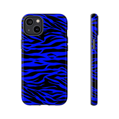 Blue Wild Tiger Print Pattern Tough Phone Case To protect your Phone