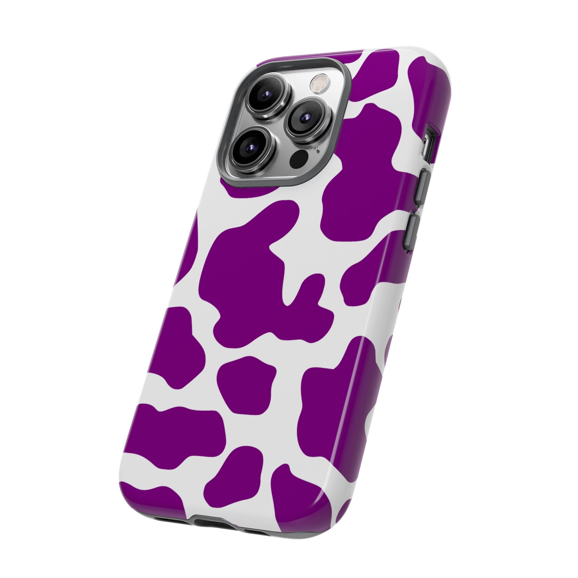 Purple Cow print phone Case iPhone Samsung Google, Phone Case, JSCHAFFA.com