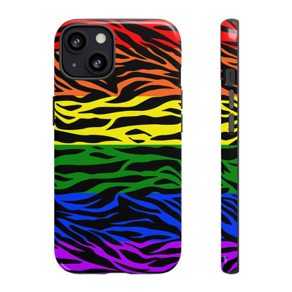 Pride LGBT Rainbow Discrete Tough Phone Case Tiger Print, Phone Case, JSCHAFFA.com