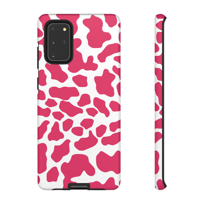 Pink Cow Print Cellphone Case iPhone Samsung Google, Phone Case, JSCHAFFA.com