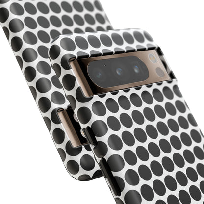 Cute Black White Polkadot Tough Case for iPhone, Samsung, Google