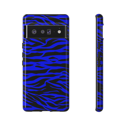 Blue Wild Tiger Print Pattern Tough Phone Case To protect your Phone