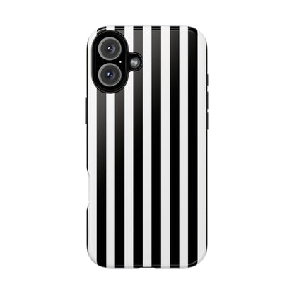 Black White Horizontal Stripe Phone Case Cover, iPhone, Samsung Galaxy S24, and Google Pixel Phones