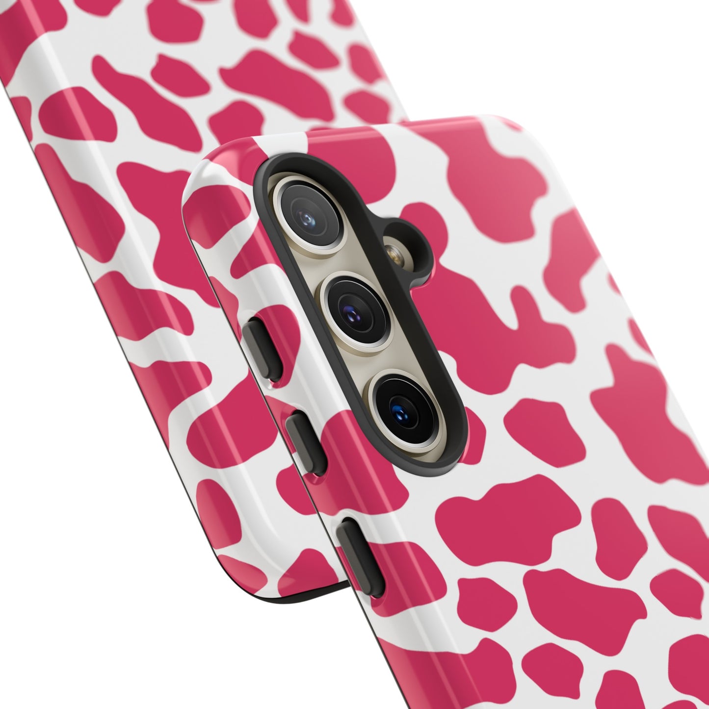 Pink Cow Print Cellphone Case iPhone Samsung Google, Phone Case, JSCHAFFA.com