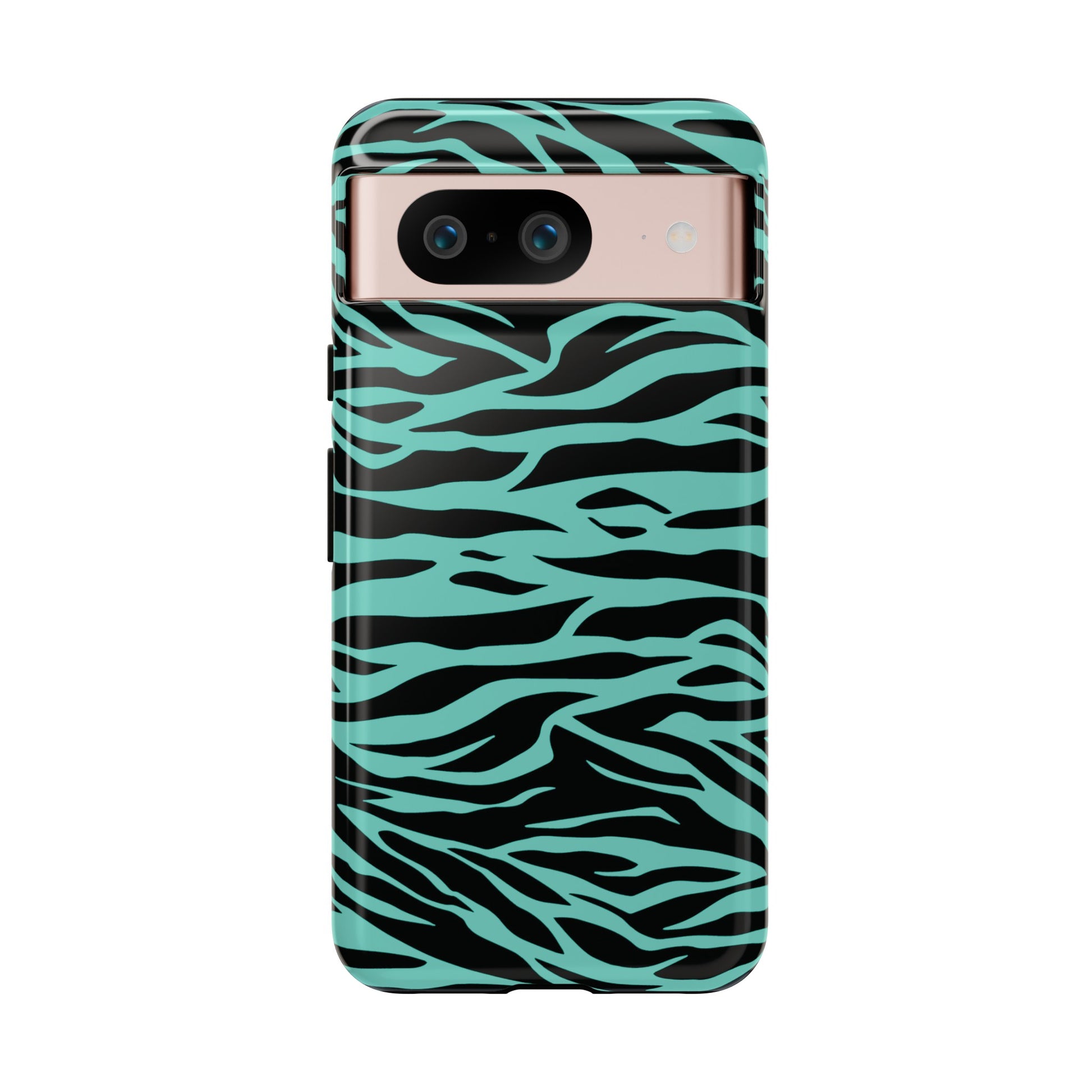 Aqua Cute Wild Tiger Print Pattern Tough Phone Case, Phone Case, JSCHAFFA.com