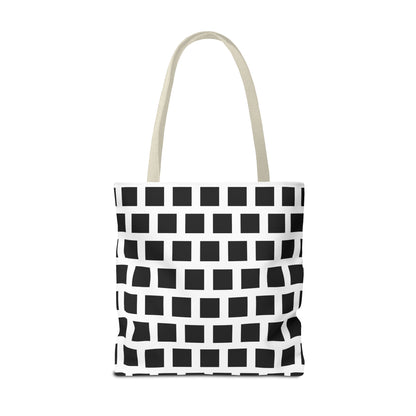 Tote Bag Black Square Pattern Shoulder Bag Versatile and Durable Bags JSCHAFFA.com