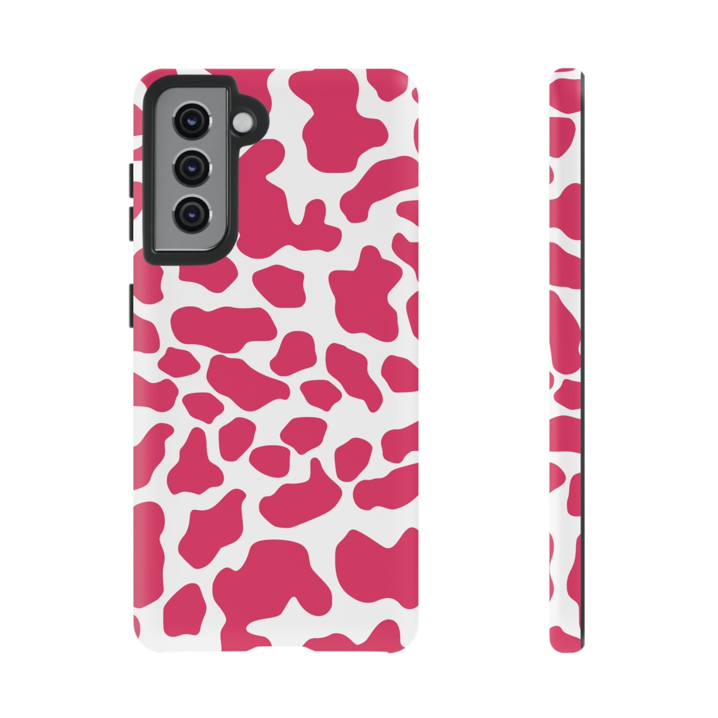 Pink Cow Print Cellphone Case iPhone Samsung Google, Phone Case, JSCHAFFA.com