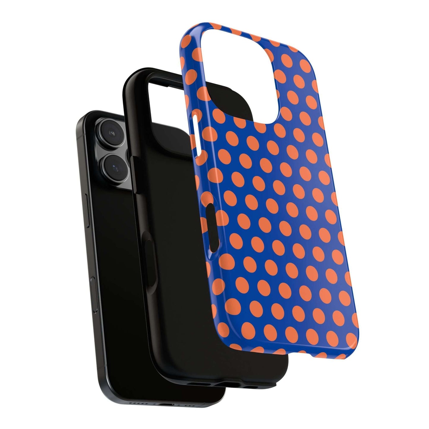 Cobalt Blue & Coral Polka dot Tough Case for iPhone, Samsung, Google