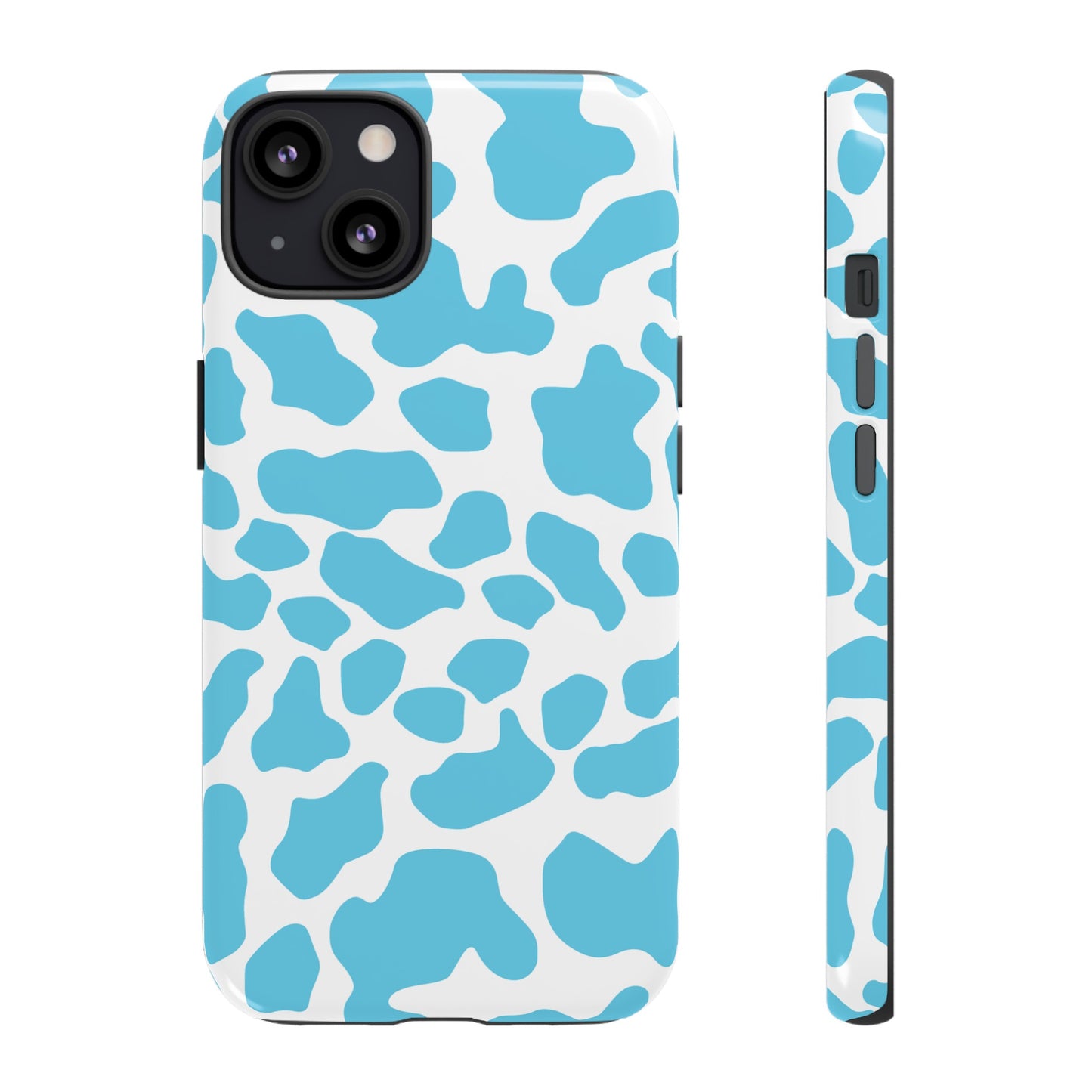 Blue Cow print phone case iPhone Samsung Google, Phone Case, JSCHAFFA.com