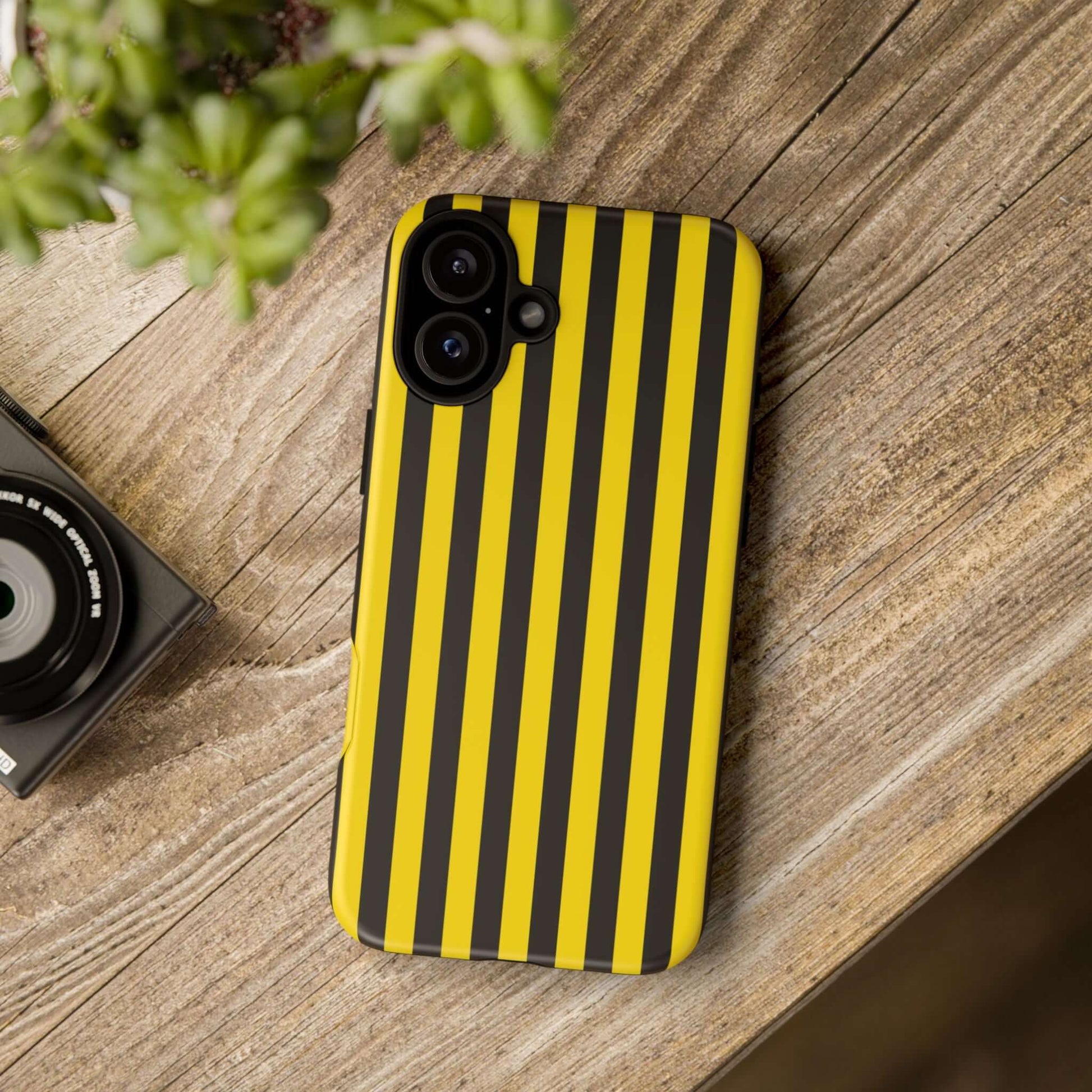 Yellow & Black Stripe Tough Case Phone Case for iPhone, Samsung, Google Mobile phones