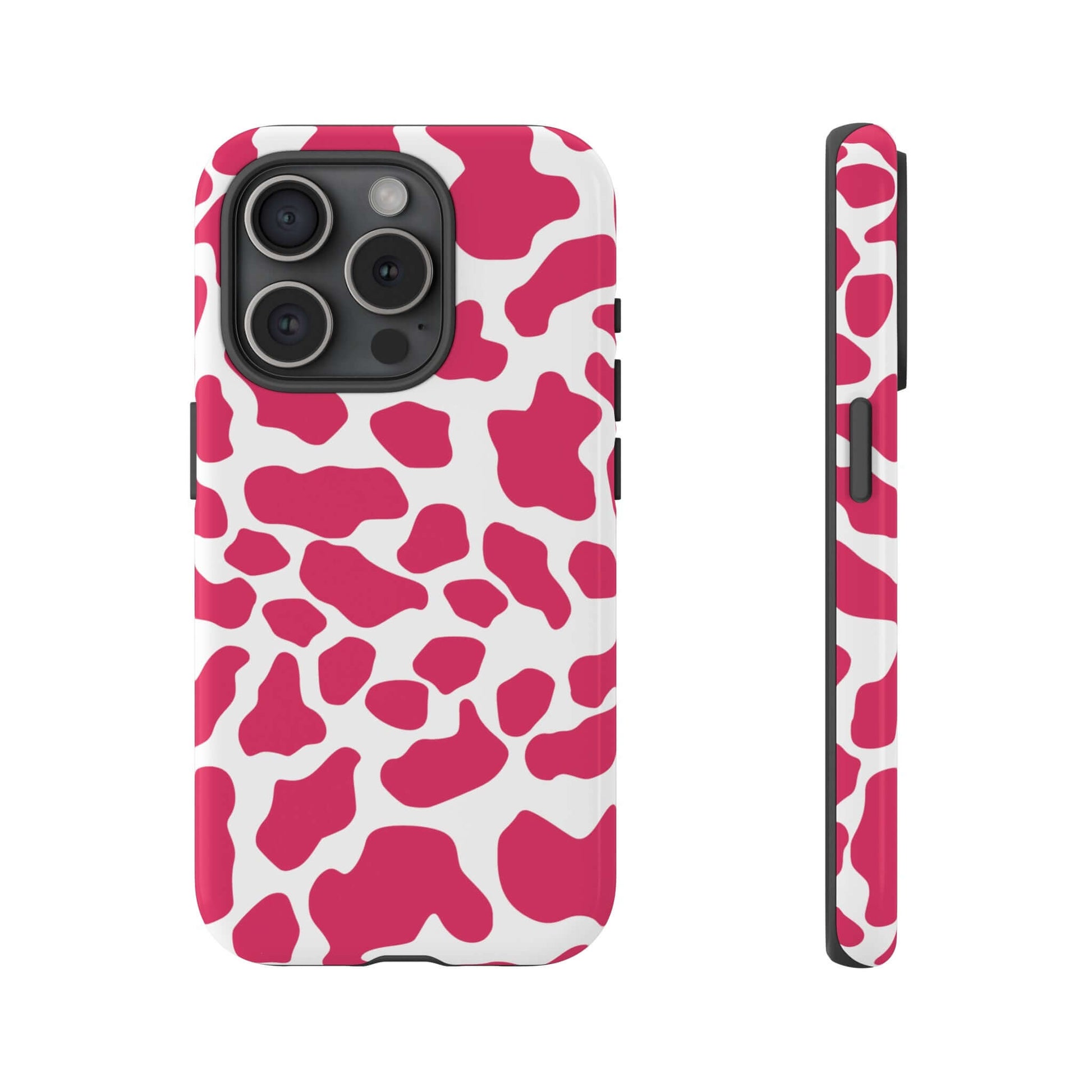 Pink Cow Print Cellphone Case iPhone Samsung Google, Phone Case, JSCHAFFA.com