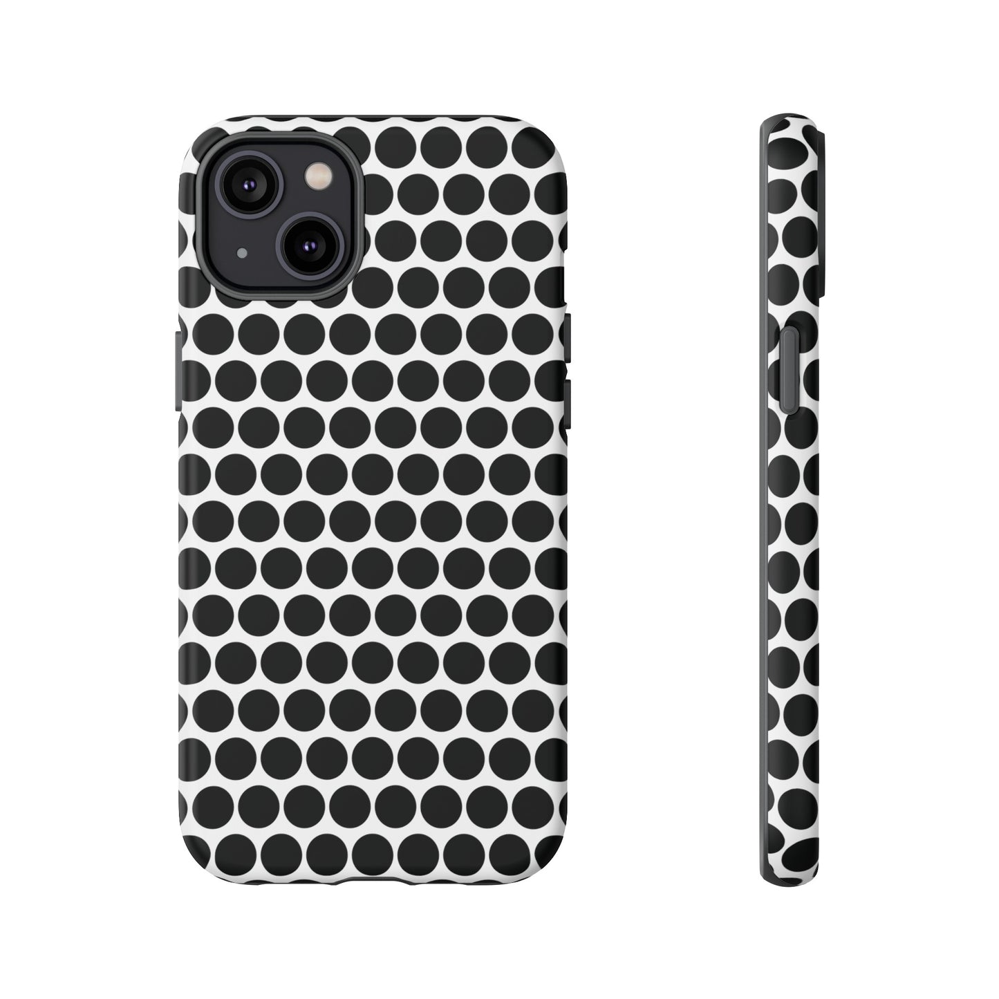 Cute Black White Polkadot Tough Case for iPhone, Samsung, Google, Phone Case, JSCHAFFA.com