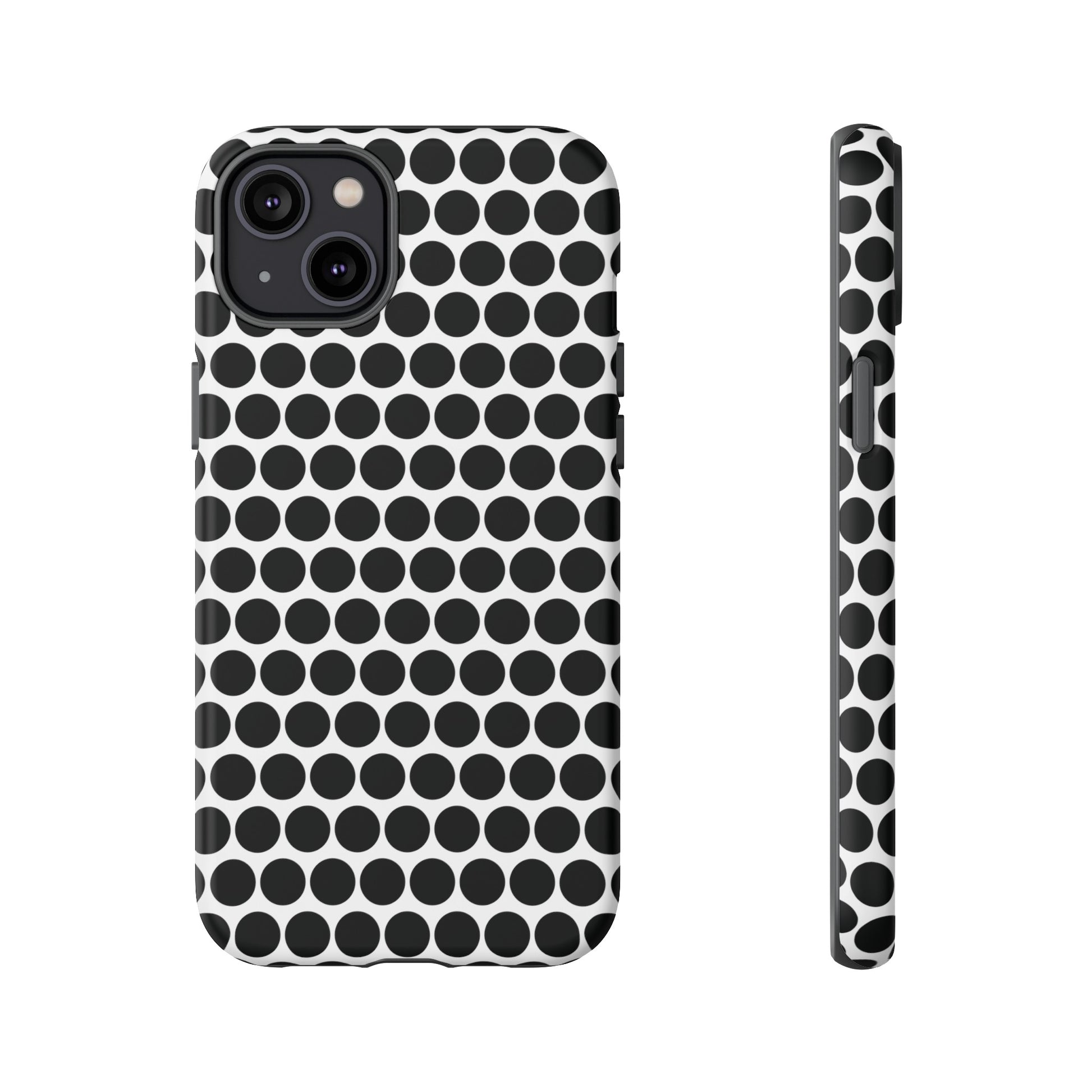 Cute Black White Polkadot Tough Case for iPhone, Samsung, Google, Phone Case, JSCHAFFA.com