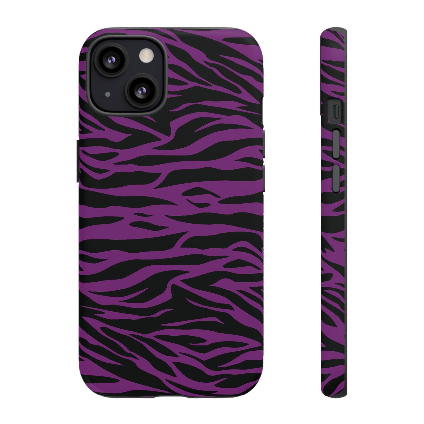 Purple Black Tiger print tough phone case, Phone Case, JSCHAFFA.com