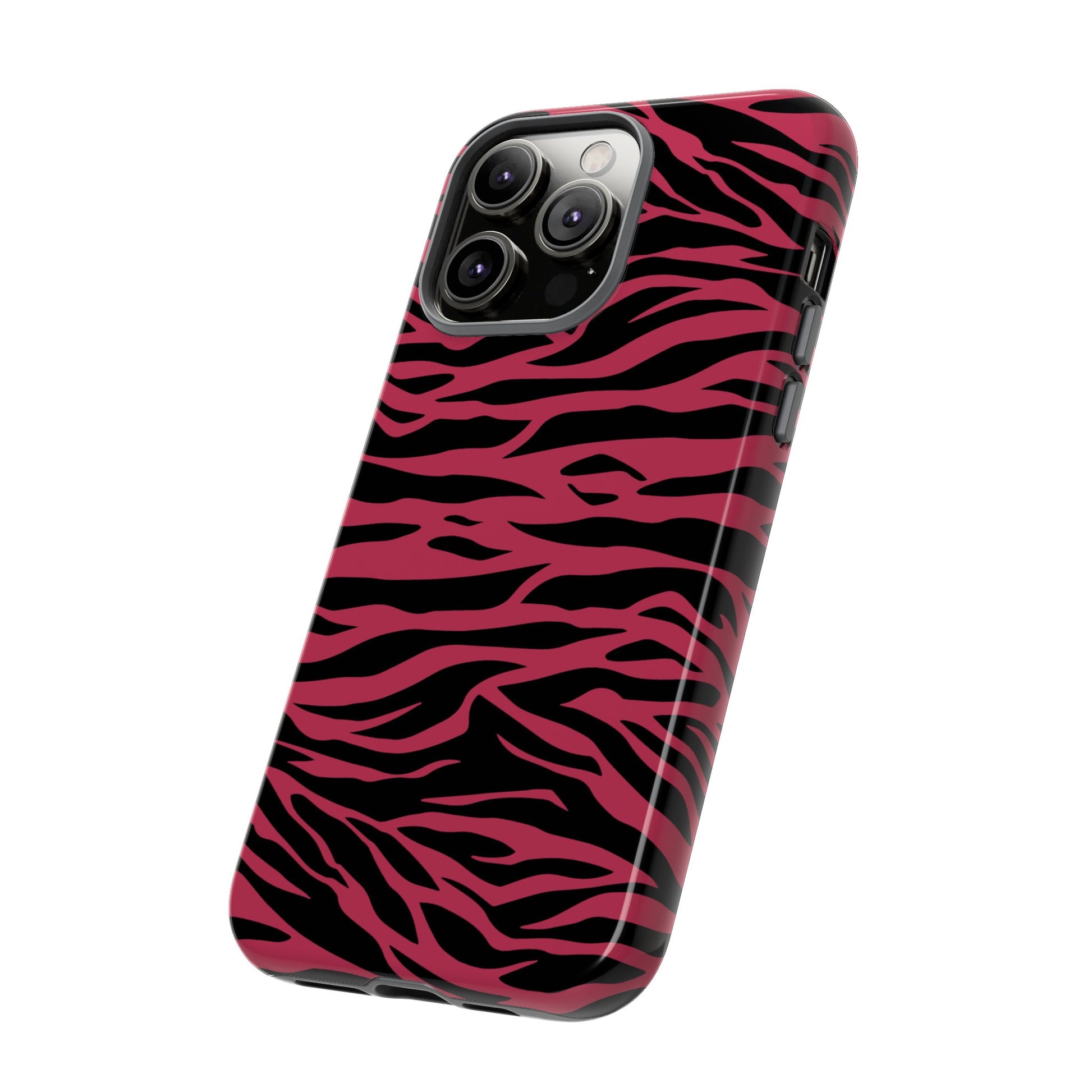 Viva Magenta Cute Wild Tiger Print Pattern Tough Phone Case, Phone Case, JSCHAFFA.com