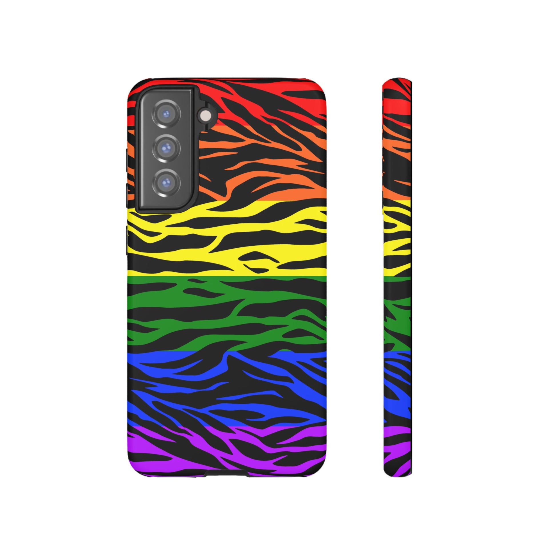 Pride LGBT Rainbow Discrete Tough Phone Case Tiger Print, Phone Case, JSCHAFFA.com