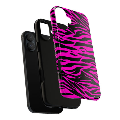 Pink Phone Case Tough Tiger Print