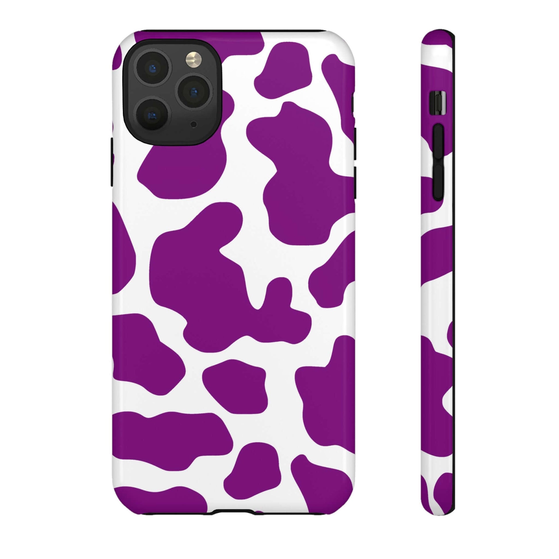 Purple Cow print phone Case iPhone Samsung Google, Phone Case, JSCHAFFA.com