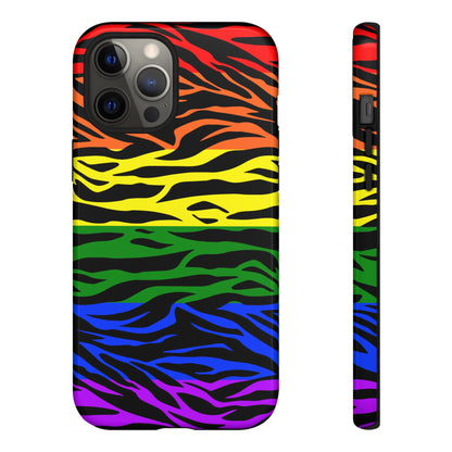 Pride LGBT Rainbow Discrete Tough Phone Case Tiger Print