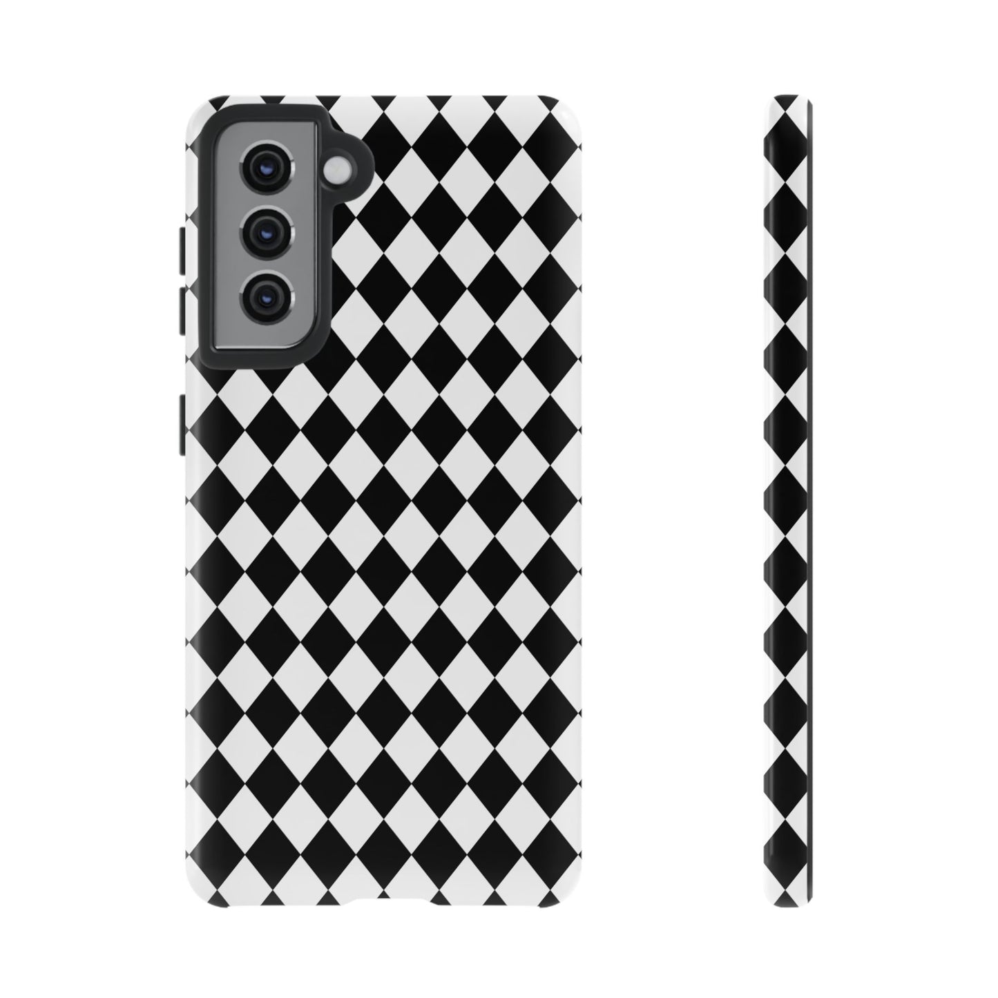 White and Black Dimond Tough phone Case Cover | iPhone | Google | Samsung