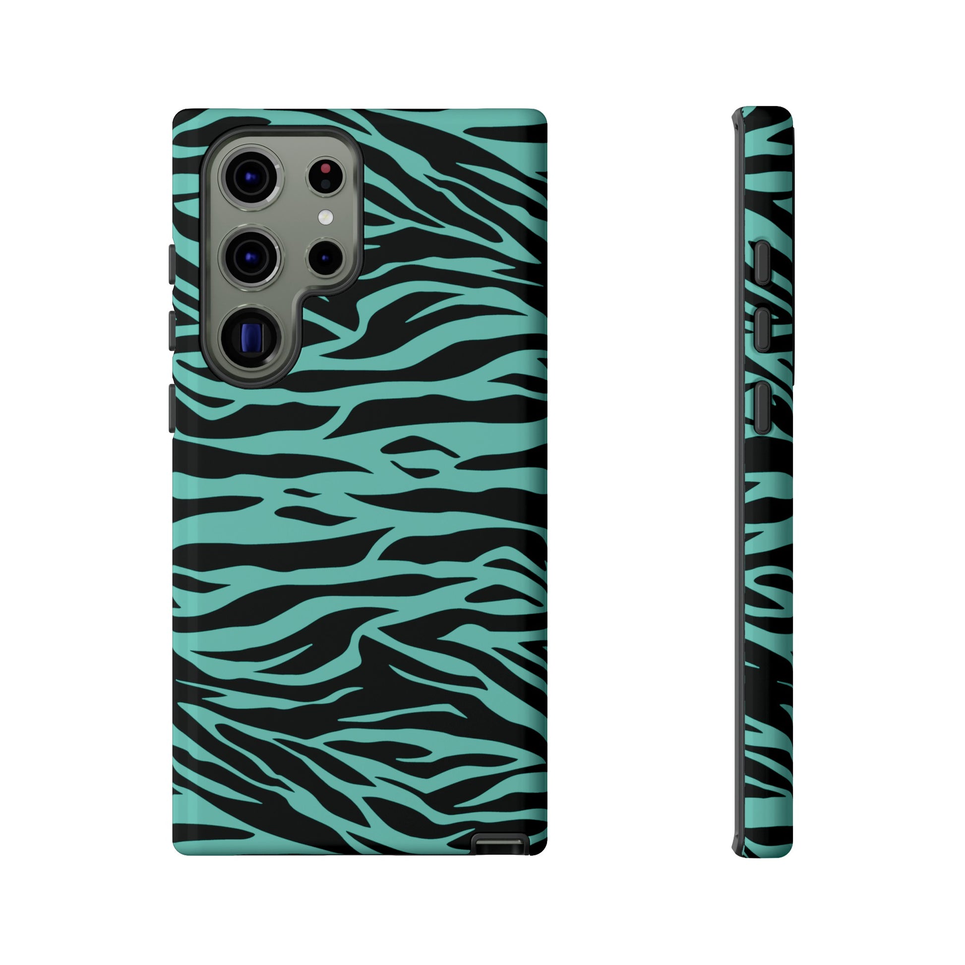 Aqua Cute Wild Tiger Print Pattern Tough Phone Case, Phone Case, JSCHAFFA.com