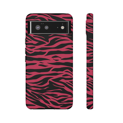 Viva Magenta Cute Wild Tiger Print Pattern Tough Phone Case, Phone Case, JSCHAFFA.com