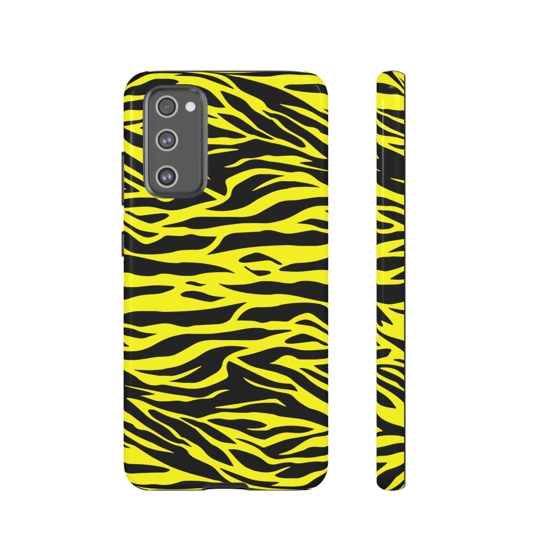 Yellow Cute Wild Tiger Print Pattern Tough Phone Case, Phone Case, JSCHAFFA.com