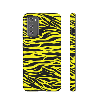 Yellow Cute Wild Tiger Print Pattern Tough Phone Case, Phone Case, JSCHAFFA.com