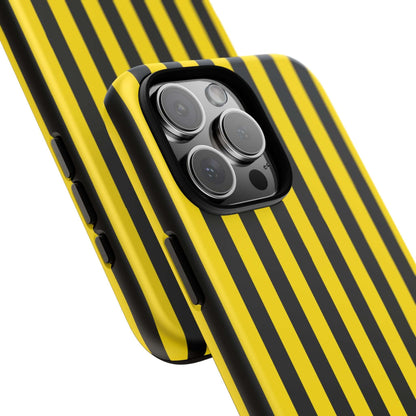 Yellow & Black Stripe Tough Case Phone Case for iPhone, Samsung, Google Mobile phones