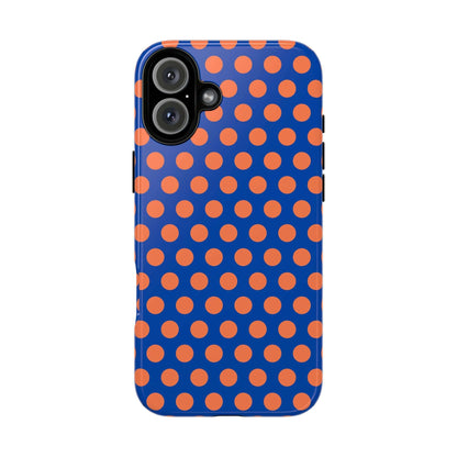 Cobalt Blue & Coral Polka dot Tough Case for iPhone, Samsung, Google