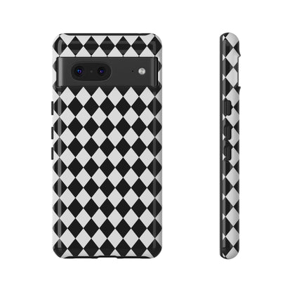 White and Black Dimond Tough phone Case Cover | iPhone | Google | Samsung