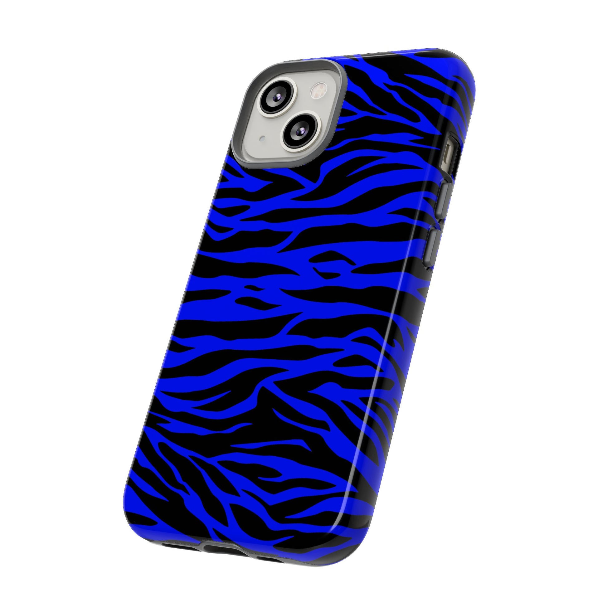 Blue Wild Tiger Print Pattern Tough Phone Case To protect your Phone, Phone Case, JSCHAFFA.com