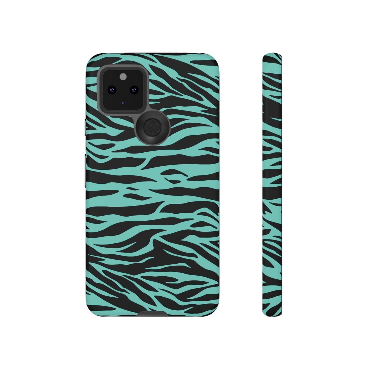 Aqua Cute Wild Tiger Print Pattern Tough Phone Case, Phone Case, JSCHAFFA.com